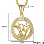 Zodiac Sign Gold Pendant Necklace