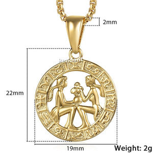 Gold gemini hot sale zodiac necklace