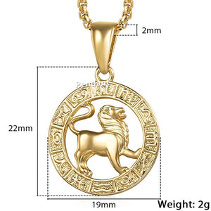 Zodiac Sign Gold Pendant Necklace