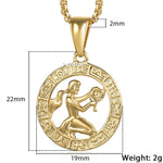 Zodiac Sign Gold Pendant Necklace