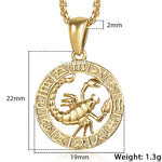 Zodiac Sign Gold Pendant Necklace