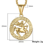 Zodiac Sign Gold Pendant Necklace