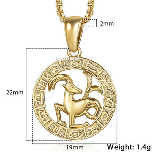 Zodiac Sign Gold Pendant Necklace