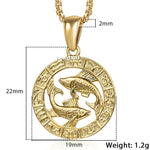 Zodiac Sign Gold Pendant Necklace