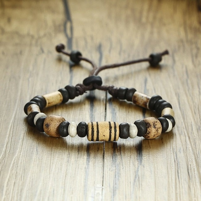 Mens Natural Stone Beaded Bracelet