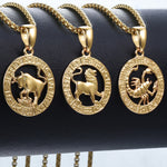 Zodiac Sign Gold Pendant Necklace